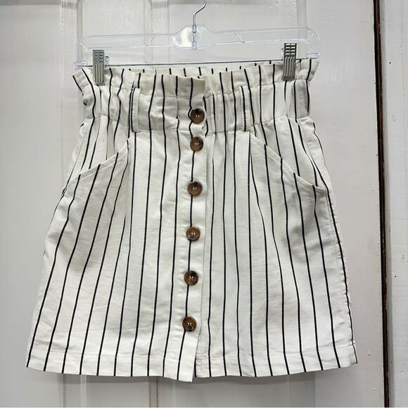 Willow and root lined black and white striped skirt. women's xs. - Picture 1 of 5